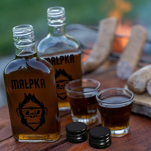 Pluntflaska 200 ml med skruvkork, tryck ”Apa”, 1 st. - 6