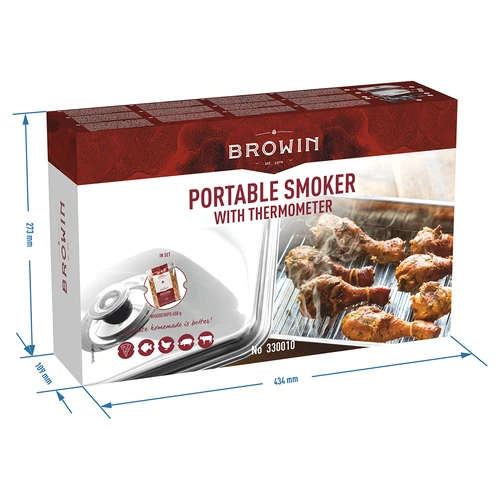 Portabel rök med termometer & fruktträflis - 10