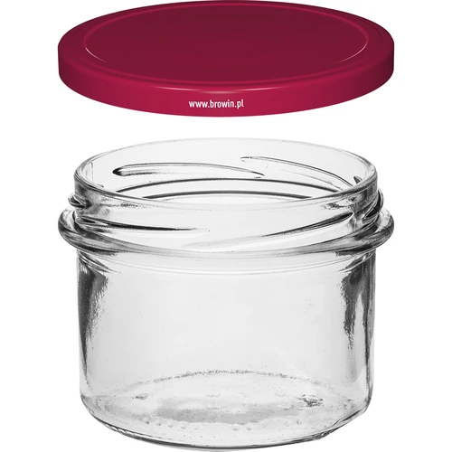 Rak burk 235 ml (fi82) med vinrött lock 6 st. - 3