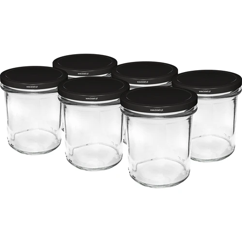 Rak burk 350ml med svart lock fi82 - 6st.