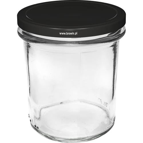 Rak burk 350ml med svart lock fi82 - 6st. - 2