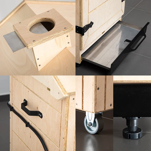 Ramlöst rökskåp dragON PLYWOOD NATURE med digital styrenhet, 200 L - 6