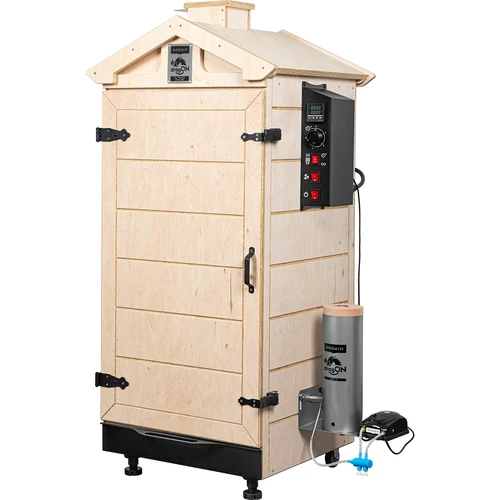 Ramlöst rökskåp dragON PLYWOOD NATURE med digital styrenhet, 200 L - 2