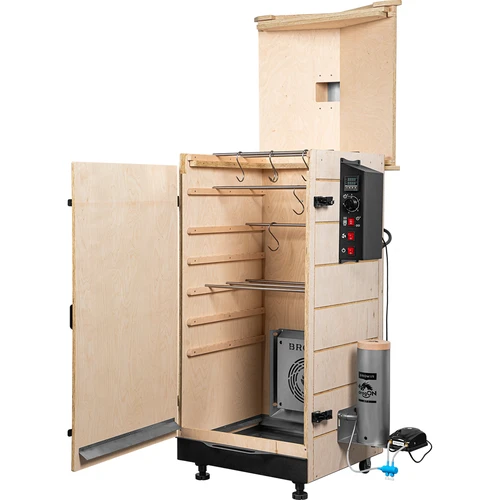 Ramlöst rökskåp dragON PLYWOOD NATURE med digital styrenhet, 200 L - 3