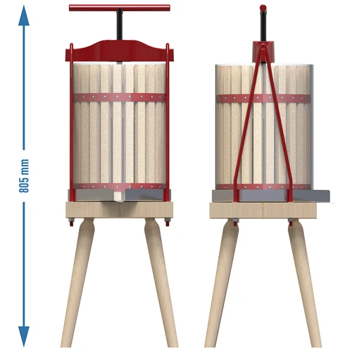 Rampress för frukt – med träkorg, för 10L - 6
