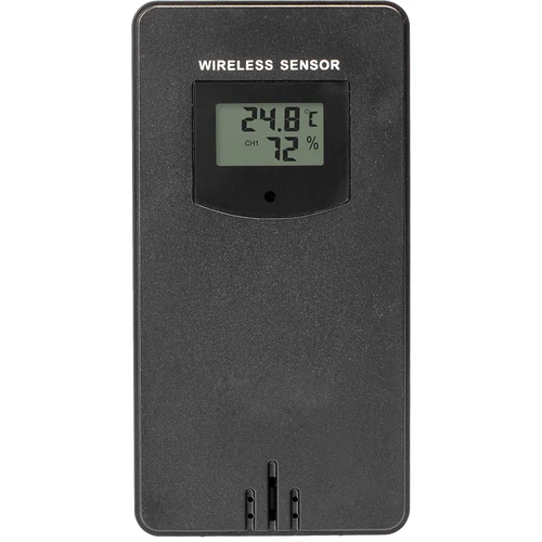 RCC väderstation, DCF – elektronisk, belyst, trådlös, sensor, svart - 8
