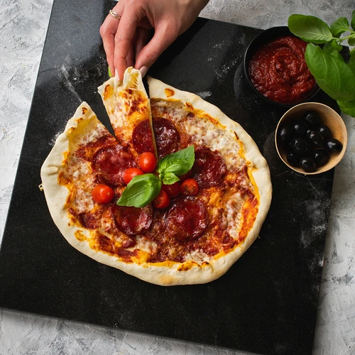 Rektangulär granitpizzasten 37 x 35 cm - 10