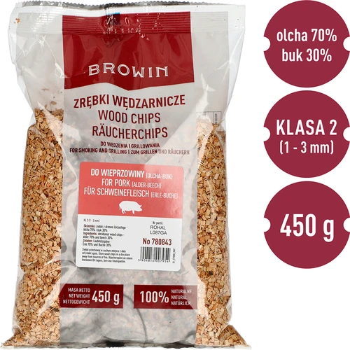 Rökflis (70 % al + 30 % bok) klass 2, 450 g x 5 - 3