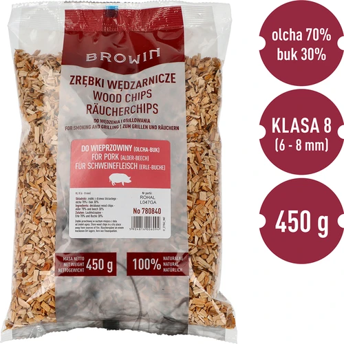 Rökflis för rökning/grillning 70% al + 30% bok, 450 g, klass 8 - 3