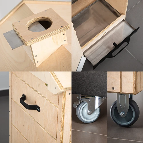 Rökkammare i certifierad plywood, ramlös, 320 L, med hjul - 3