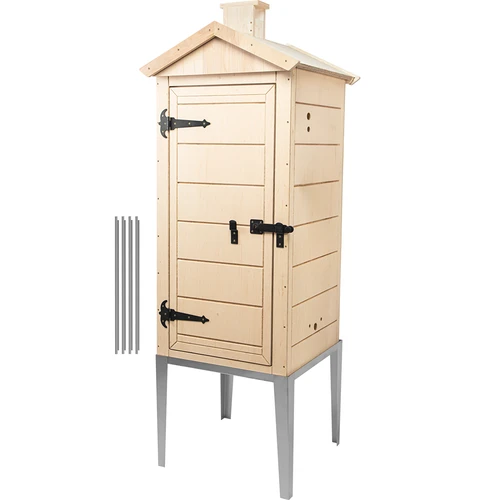 Rökkammare i certifierad plywood, 200 L, med underrede i rostfritt stål
