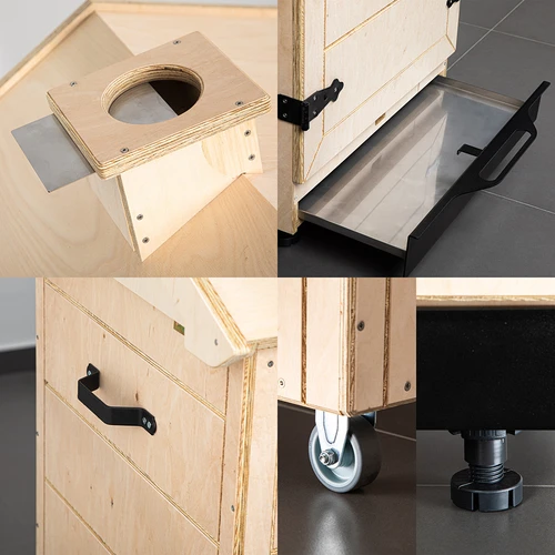 Rökkammare i certifierad plywood, ramlös 200 L, med hjul - 3
