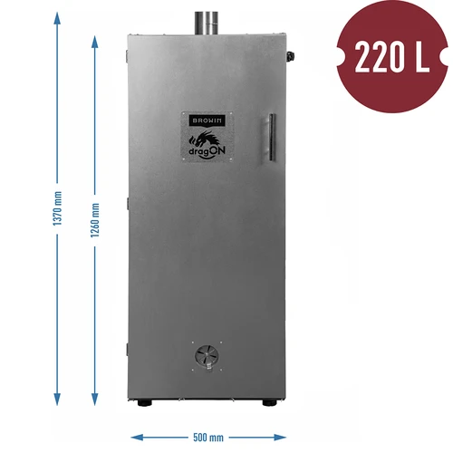 Rökkammare i metall 250L, med hjul - 4