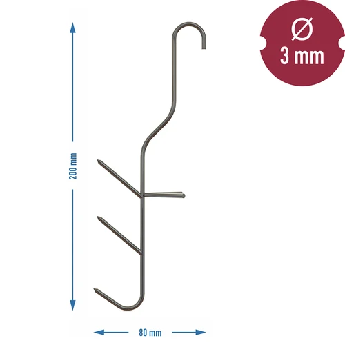 Rökningskrokar för fisk - tredubbla, 5 st. - 3