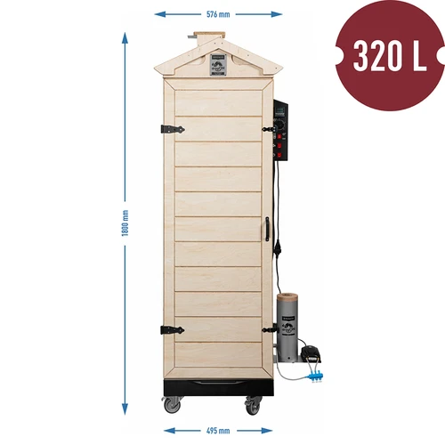 Rökskåp dragON PLYWOOD NATURE – ramlöst, modulärt, med digital styrenhet, 320 l - 8