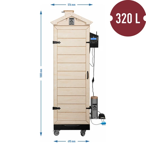 Rökskåp dragON PLYWOOD NATURE – ramlöst, modulärt, med Wi‑Fi-styrning, 320 L - 8