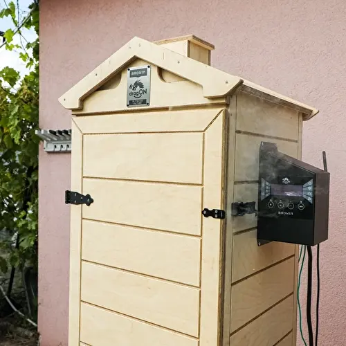Rökskåp dragON PLYWOOD NATURE – ramlöst, modulärt, med Wi‑Fi-styrning, 320 L - 9