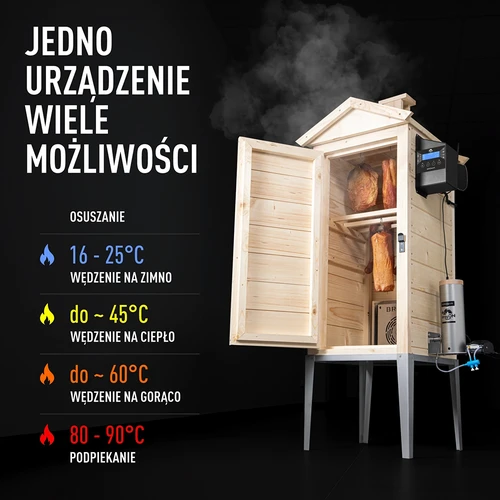 Rökskåp med Wi‑Fi, 200 L – dragON WOOD 100IQ med elektrisk värmemodul och styrenhet - 5