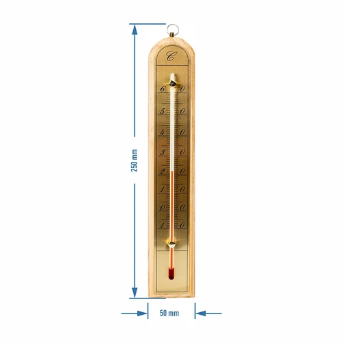 Rumstermometer med guldskala (-10°C till +60°C) 28cm mix - 5