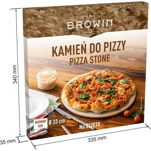 Rund pizzasten, tillverkad av kordierit, diameter 33 cm - 8