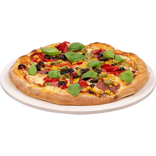Rund pizzasten, tillverkad av kordierit, diameter 33 cm