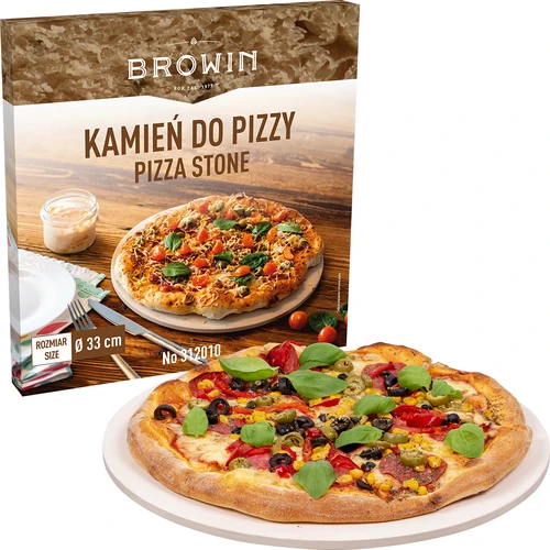 Rund pizzasten, tillverkad av kordierit, diameter 33 cm - 6