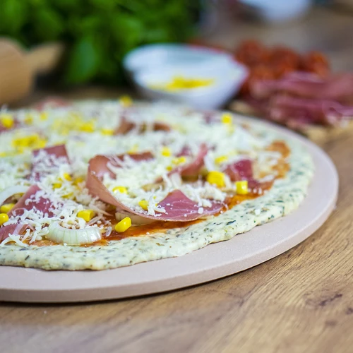 Rund pizzasten, tillverkad av kordierit, diameter 33 cm - 9