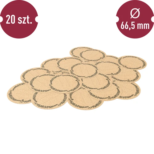 Runda etiketter fi 66,5mm för lock/burkar - 20st - 3