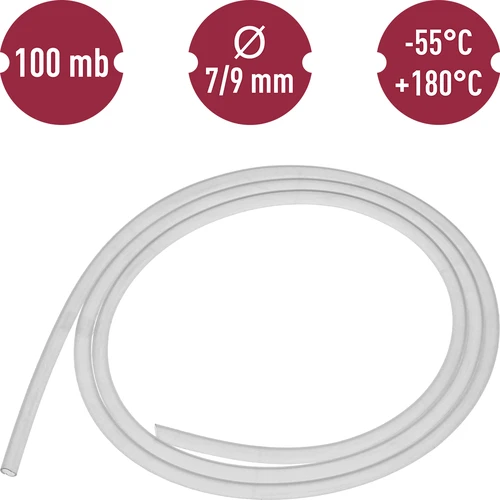 Silikonslang fi 7/9mm -55 +180°C mb - 2