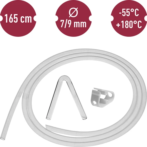 Silikonslang fi 7/9mm - temp. -55 +180°C - 6