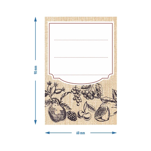 Självhäftande etiketter 60 x 90 mm för flaskor, burkar fruktskiss - 20 st. - 4