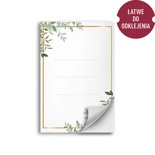 Självhäftande etiketter 60 x 90 mm för flaskor, burkar, presenter med blommönster - 20 st. - 2