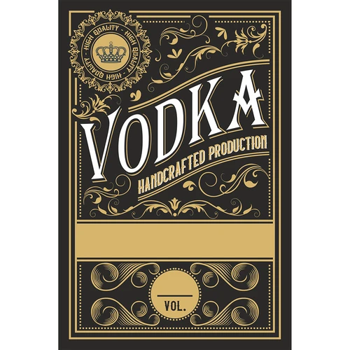 Självhäftande etiketter 60x90 mm för flaskor, vodka, 3 mönster 20 st. - 4