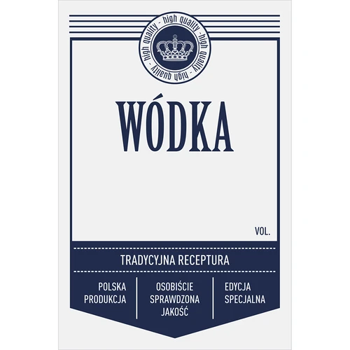 Självhäftande etiketter 60x90 mm för flaskor, vodka, vita, 20 st.
