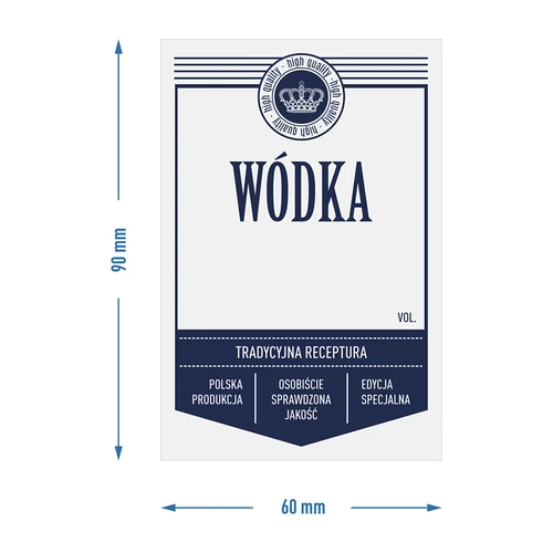 Självhäftande etiketter 60x90 mm för flaskor, vodka, vita, 20 st. - 4