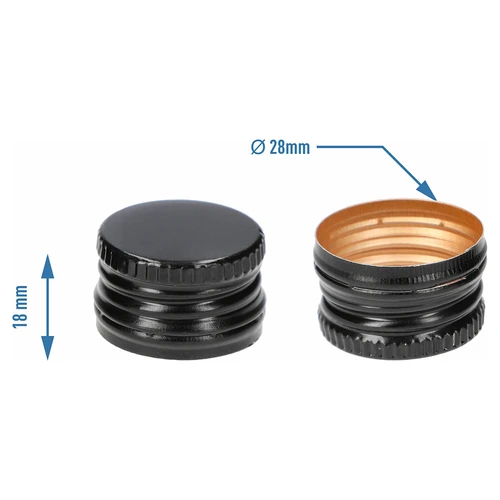 Skruvkapsyl för flaskor fi 28/18 mm – svart, 8 st. - 4