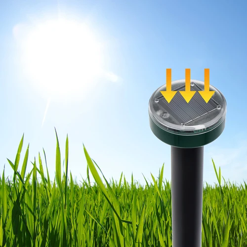 Solcellsdriven mullvadsskrämma – effektivt, säkert och djurvänligt skydd för trädgården, 4-pack - 11