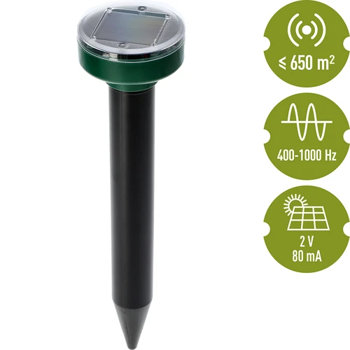 Solcellsdriven mullvadsskrämma – effektivt, säkert och humant skydd för trädgården, 1 st. - 7