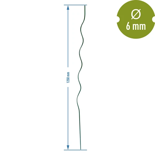 Spiralformad stålpinne 1,25m x 6mm - 2