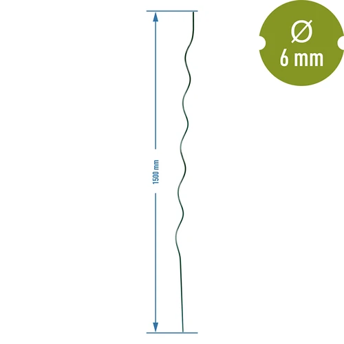 Spiralformad stålpinne 1,50m x 6mm - 2