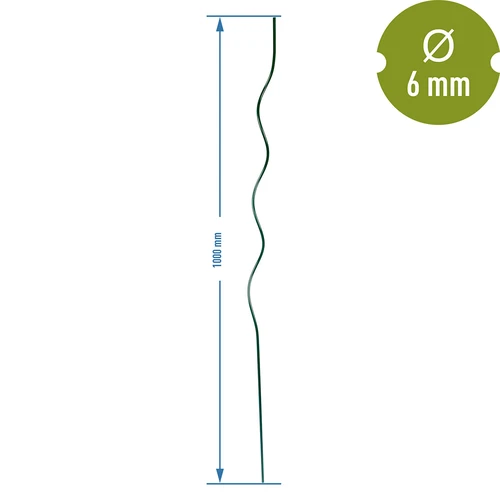 Spiralformad stålpinne 1m x 6mm - 2