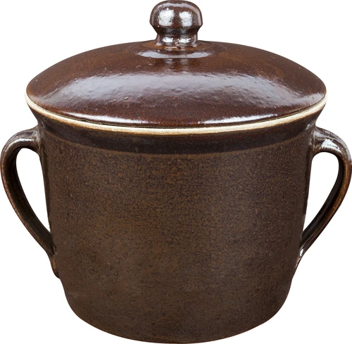 Stengods - kruka 1,8l enkel med lock
