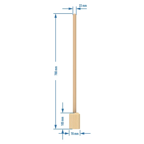 Stöt / klubba för kål i trä 78 cm - 2