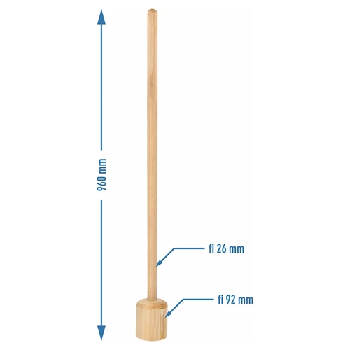 Stöt / Klubba för kål i trä, stor 100 cm - 3