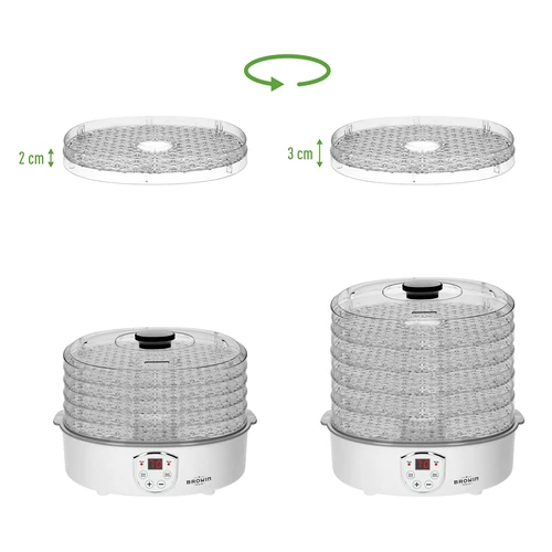 Svamptork, frukt, grönsaker och örter med temperaturreglering, 240W, transparent - 10