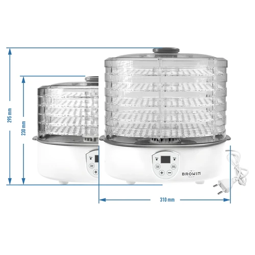 Svamptork, frukt, grönsaker och örter med temperaturreglering, 240W, transparent - 11