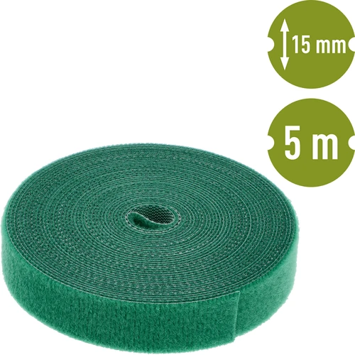 Trädgårdsband med kardborre, grön, 15 mm x 5 m - 2