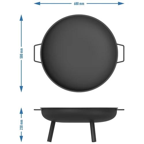 Trädgårdseldstad Ø58 cm, rund, eldskål - 9