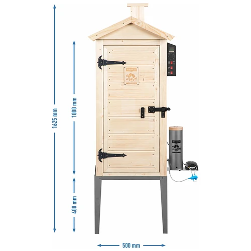 Trädgårdsrökskåp i trä 200 L – dragON Wood 100E med elektrisk värmemodul och styrenhet - 13