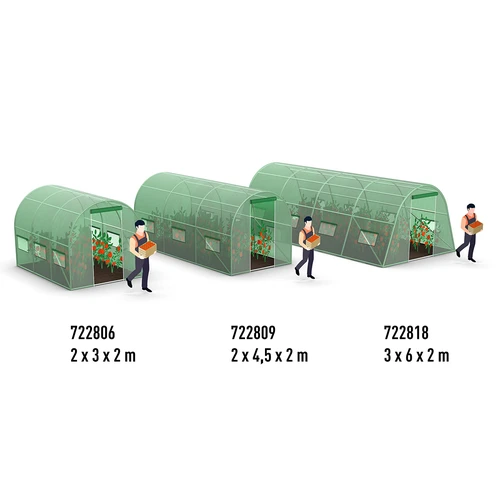 Trädgårdsväxthus (plast) 3x6x2 m - 17
